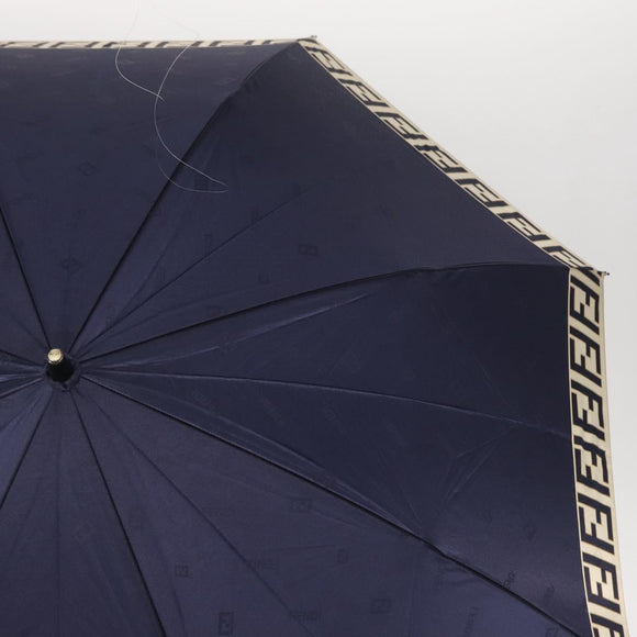FENDI Zucca Canvas Folding Umbrella Navy Auth am9874