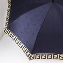 FENDI Zucca Canvas Folding Umbrella Navy Auth am9874-5