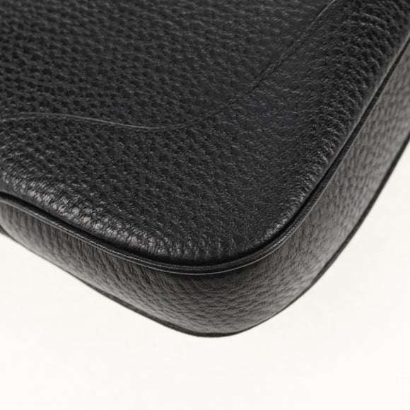 GUCCI Shoulder Bag Leather Black Silver 130779 Auth am9875V