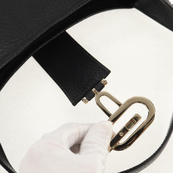 GUCCI Shoulder Bag Leather Black Silver 130779 Auth am9875V