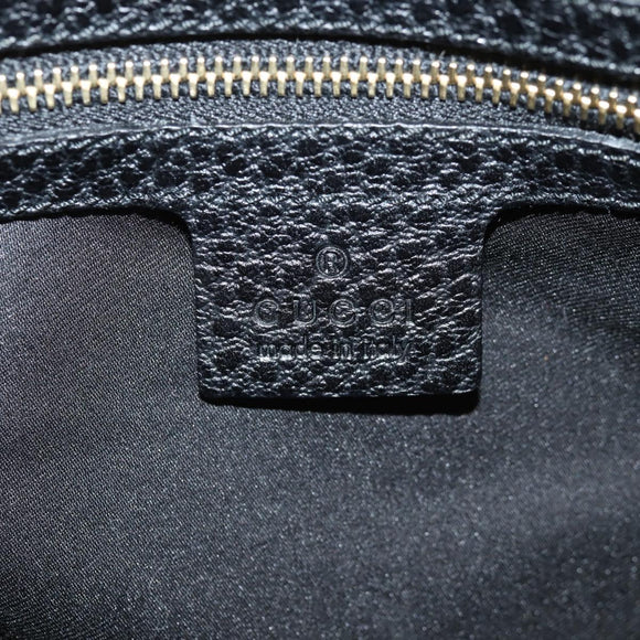 GUCCI Shoulder Bag Leather Black Silver 130779 Auth am9875V