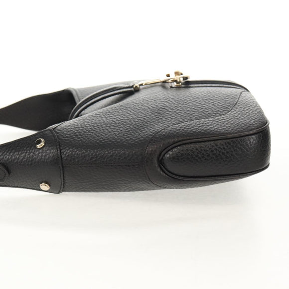 GUCCI Shoulder Bag Leather Black Silver 130779 Auth am9875V