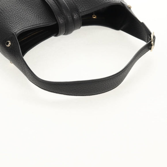 GUCCI Shoulder Bag Leather Black Silver 130779 Auth am9875V