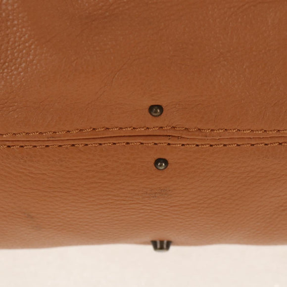 Chloe Paddington Hand Bag Leather Brown Silver gold Auth am9880V