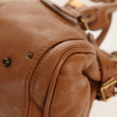 Chloe Paddington Hand Bag Leather Brown Silver gold Auth am9880V-12