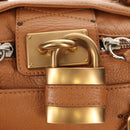 Chloe Paddington Hand Bag Leather Brown Silver gold Auth am9880V-16