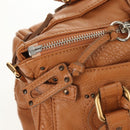 Chloe Paddington Hand Bag Leather Brown Silver gold Auth am9880V-17