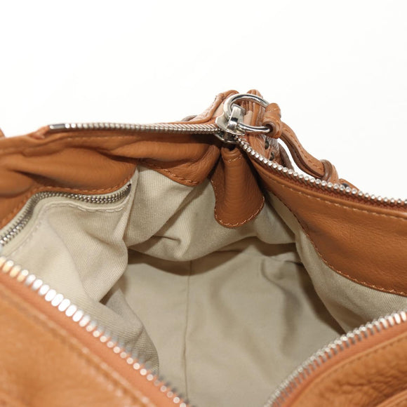 Chloe Paddington Hand Bag Leather Brown Silver gold Auth am9880V