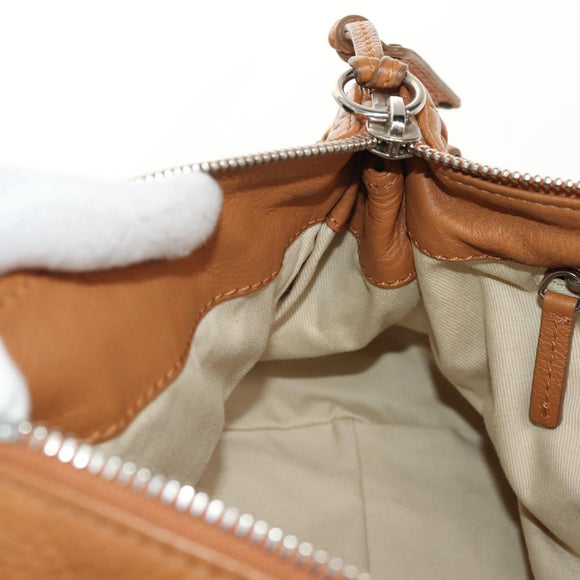 Chloe Paddington Hand Bag Leather Brown Silver gold Auth am9880V