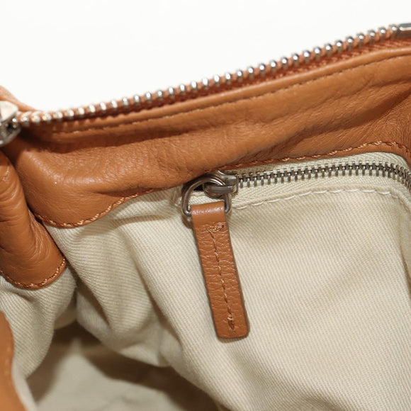 Chloe Paddington Hand Bag Leather Brown Silver gold Auth am9880V