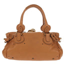 Chloe Paddington Hand Bag Leather Brown Silver gold Auth am9880V-3