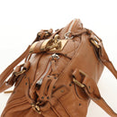Chloe Paddington Hand Bag Leather Brown Silver gold Auth am9880V-6