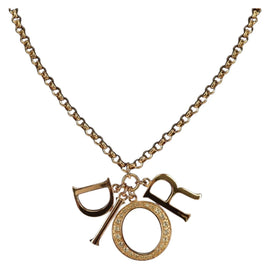 Christian Dior Necklace metal Gold Auth am9882V