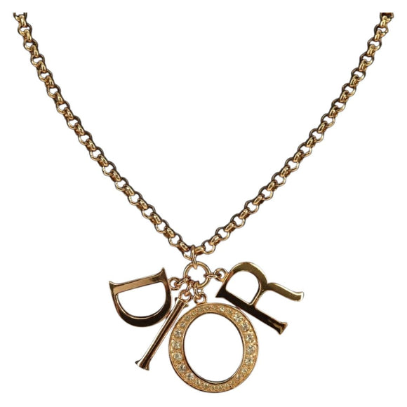 Christian Dior Necklace metal Gold Auth am9882V