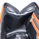 FENDI Pecan Canvas Mini Boston Bag PVC 2way Black Brown gold Auth am9884-22