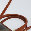 FENDI Pecan Canvas Mini Boston Bag PVC 2way Black Brown gold Auth am9884-8