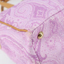 ETRO Paisley Hand Bag PVC Leather 2way Pink Gold Auth am9887-16