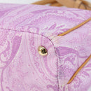 ETRO Paisley Hand Bag PVC Leather 2way Pink Gold Auth am9887-17