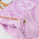 ETRO Paisley Hand Bag PVC Leather 2way Pink Gold Auth am9887-10