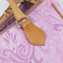 ETRO Paisley Hand Bag PVC Leather 2way Pink Gold Auth am9887-18