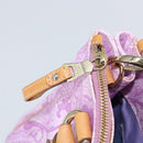 ETRO Paisley Hand Bag PVC Leather 2way Pink Gold Auth am9887-24