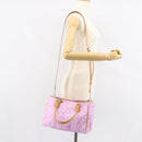ETRO Paisley Hand Bag PVC Leather 2way Pink Gold Auth am9887-26