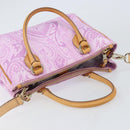 ETRO Paisley Hand Bag PVC Leather 2way Pink Gold Auth am9887-6