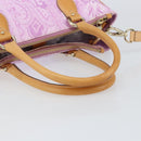 ETRO Paisley Hand Bag PVC Leather 2way Pink Gold Auth am9887-7