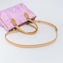 ETRO Paisley Hand Bag PVC Leather 2way Pink Gold Auth am9887-9