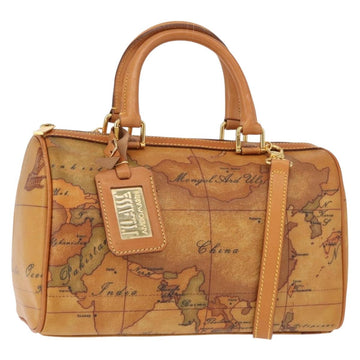 PRIMA CLASSE Mini Boston Bag 2way Beige Gold Auth am9889