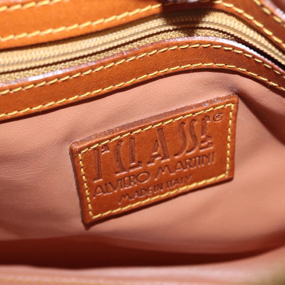 PRIMA CLASSE Mini Boston Bag 2way Beige Gold Auth am9889