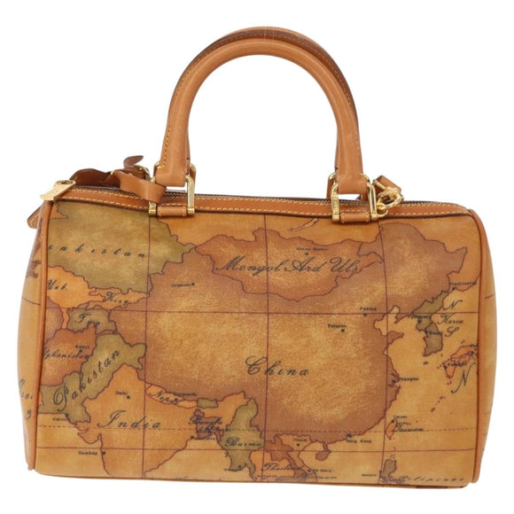 PRIMA CLASSE Mini Boston Bag 2way Beige Gold Auth am9889