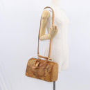 PRIMA CLASSE Mini Boston Bag 2way Beige Gold Auth am9889-25