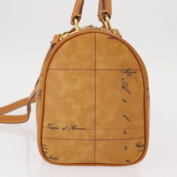 PRIMA CLASSE Mini Boston Bag 2way Beige Gold Auth am9889