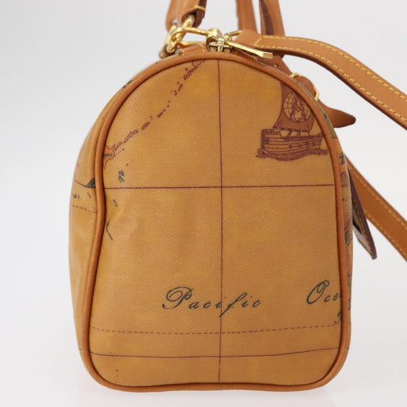 PRIMA CLASSE Mini Boston Bag 2way Beige Gold Auth am9889