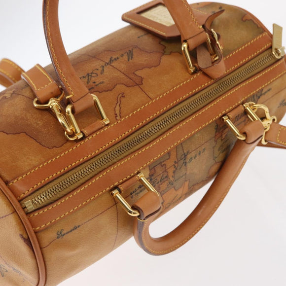 PRIMA CLASSE Mini Boston Bag 2way Beige Gold Auth am9889