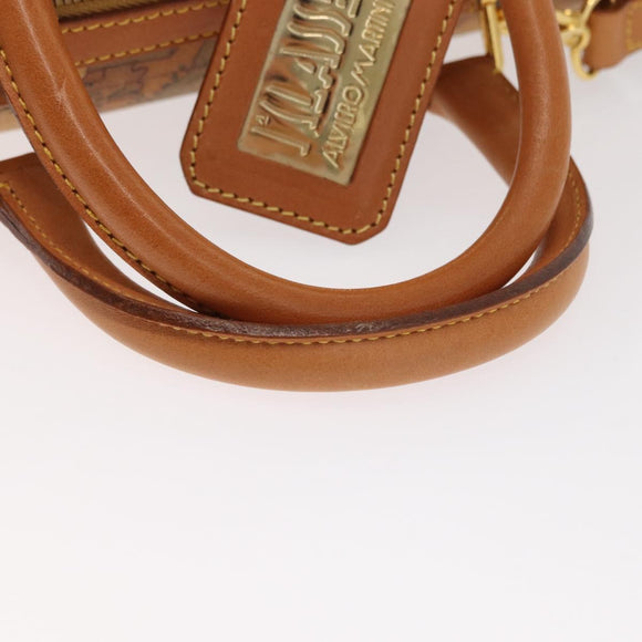 PRIMA CLASSE Mini Boston Bag 2way Beige Gold Auth am9889