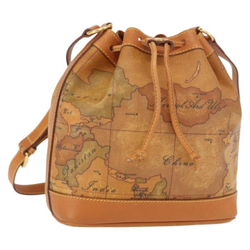 PRIMA CLASSE purse Shoulder Bag Leather PVC Beige Gold Auth am9890