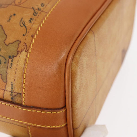 PRIMA CLASSE purse Shoulder Bag Leather PVC Beige Gold Auth am9890