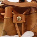 PRIMA CLASSE purse Shoulder Bag Leather PVC Beige Gold Auth am9890-17