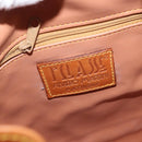 PRIMA CLASSE purse Shoulder Bag Leather PVC Beige Gold Auth am9890-11