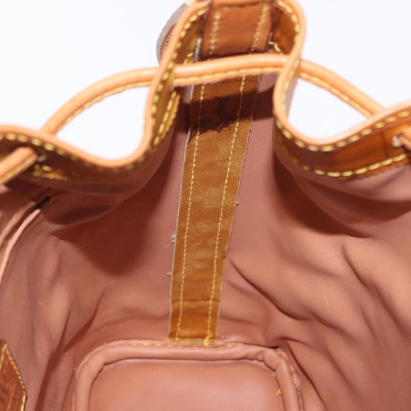 PRIMA CLASSE purse Shoulder Bag Leather PVC Beige Gold Auth am9890