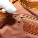 PRIMA CLASSE purse Shoulder Bag Leather PVC Beige Gold Auth am9890-20