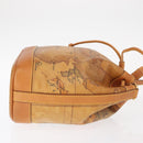 PRIMA CLASSE purse Shoulder Bag Leather PVC Beige Gold Auth am9890-3