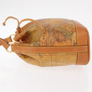 PRIMA CLASSE purse Shoulder Bag Leather PVC Beige Gold Auth am9890-4