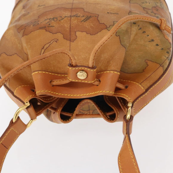 PRIMA CLASSE purse Shoulder Bag Leather PVC Beige Gold Auth am9890