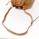 PRIMA CLASSE purse Shoulder Bag Leather PVC Beige Gold Auth am9890-7