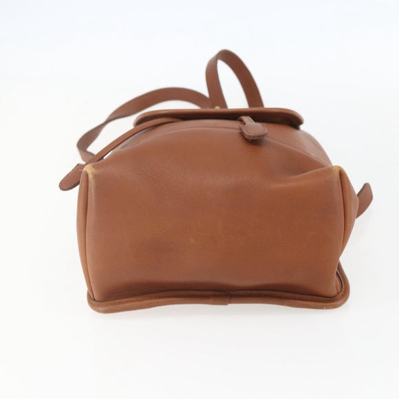 Coach Backpack Leather Brown Gold Auth am9891