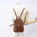 Coach Backpack Leather Brown Gold Auth am9891-22
