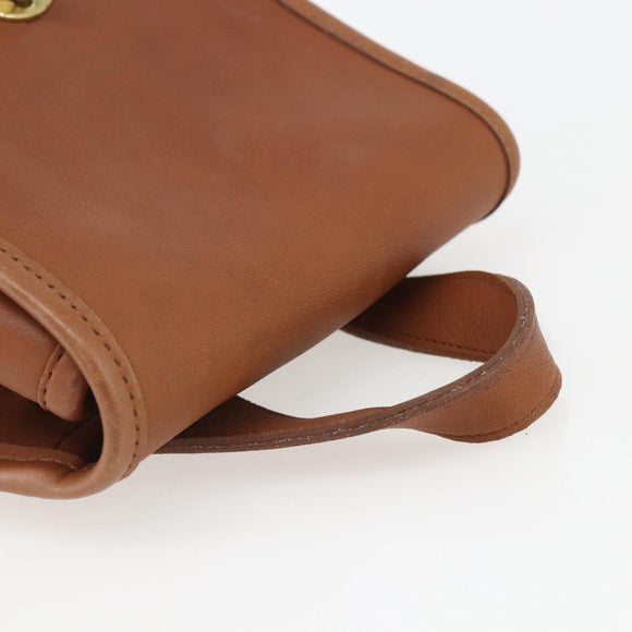 Coach Backpack Leather Brown Gold Auth am9891